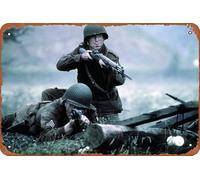Band Of Brothers Data Src Band Of Brothers - Placa de metal con texto en inglés "Band of Brothers", 20 x 30 cm, decoración de pared retro vintage