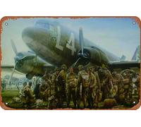 Band Of Brothers - Placa decorativa de metal con diseño de banda de hermanos C 47, 20 x 30 cm, decoración de pared retro vintage