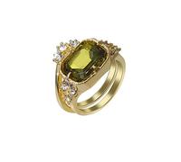 Banda Anillos Joyería Para Mujeres Anillo Amarillo Redondo Brillante Joyería Comprometida Anillos Expositor Joyería Anillos, 9, Metal, Ninguna piedra preciosa