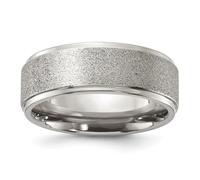Banda central de titanio pulido con corte láser de 8 mm, regalo de joyería para mamá, US 9.5 | EU 61 | DE 19.5 | JP 19 | UK S 3/4, Metal Titanio, Sin piedras preciosas