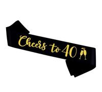Banda Cheers to 40, banda negra dorada con texto en inglés "It's My 40th Birthday" para mujeres y hombres, regalos de feliz 40 cumpleaños, suministros de fiesta