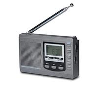 Banda Completa Am/FM/SW DSP Radio Altavoz estéreo Pantalla LCD Reloj Despertador Temporizador de sueño Radio de Bolsillo Demodulación Digital La Mejor recepción con Antena telescópica (Gris)