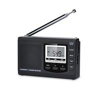 Banda Completa Am/FM/SW DSP Radio Altavoz estéreo Pantalla LCD Reloj Despertador Temporizador de sueño Radio de Bolsillo Demodulación Digital La Mejor recepción con Antena telescópica