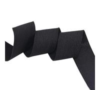 banda de agrupación Banda elástica blanca y negra, banda plana de 15 mm a 50, for coser ropa, pantalones, accesorios, cinturón elástico, 1 pieza(Black,4M*15MM)