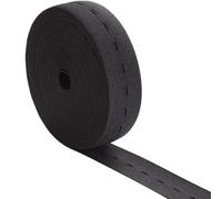 banda de agrupación Banda elástica de costura con parte posterior plana, bandas elásticas 2/5 m ojales, cinturón cordón elástico punto en carrete, 1 pieza(Black,2M*15MM)