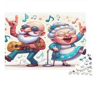 Banda de Ancianos Cartoon Puzzle para Adultos Puzzle de 1000 Piezas Papel Música Nocturna Puzzle para Toda la Familia Relajación Regalo 52x38cm/1000pcs