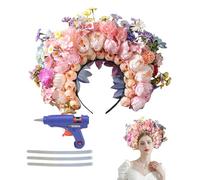 Banda de cabello floral, diadema de la corona de flores - Hoop de cabello de la corona floral - Jefe de festival, tocado de boda de moda, tadle de disfraces para damas para adultos