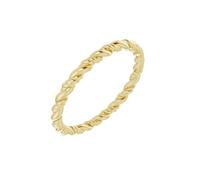 Banda de cuerda pulida de oro amarillo de 14 quilates, talla P 1/2, joyería para mujer