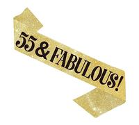 Banda de cumpleaños número 55 - Banda de cumpleaños "55 & Fabulous" - Banda de 55 cumpleaños para mujeres - Banda de 55 cumpleaños para hombres - Decoraciones de 55 cumpleaños - Regalos de 55