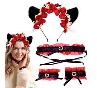 Banda de diadema para mujeres para mujeres, diadema orejas para gatos, Cats -titsel de orejas de gato con campanas, Accesorios para disfraces de tocado para Navidad, clubes nocturnos, fiestas de San V