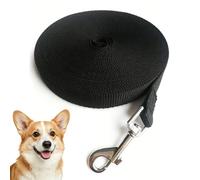 Banda de entrenamiento de nailon para perros, negro y naranja, entrenamiento y rueda libre para perros pequeños y medianos, resistente correa de entrenamiento, patio trasero, senderismo, camping, 10 m