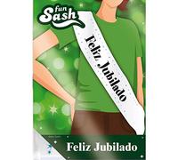 Banda de fiesta "Feliz Jubilado". Banda de tela para fiestas y celebraciones. Ideal para alguien que se vaya a jubilar
