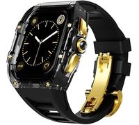 Banda de fluoración de caja de reloj transparente, para la serie 8 7 6 5 4 SE 44 mm 45 mm ， Clear Watch Case Sport Straps Breats Claps Accesorios de reemplazo