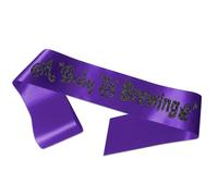Banda de Halloween con texto en inglés "A Baby is Brewing", con temática morada, regalo de fiesta de bebé que está preparando, banda para embarazo, decoración de fiesta de revelación de género de