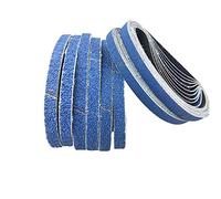 Banda de lijado 13 x 457 mm, 5x60/80/100/120/240/320 arena gruesa, para paño abrasivo de metales pesados Black & Decker Powerfeile-Y, un juego de 30 bandas abrasivas