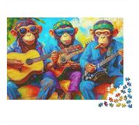 Banda de Monos Puzzle de 1000 Piezas Puzzle para Adultos Concierto de Guitarra Puzzle para Toda la Familia Relajación Decoración 70x50cm/1000pcs