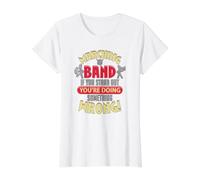Banda de música si te destacas, estás Haciendo Algo Mal Camiseta gráfica económica, Mujer, Blanco, S