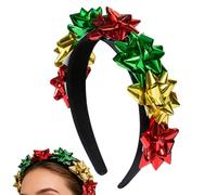 Banda De Pelo Navideña Para Niñas,Cómodamente Llevable Todo El Día - Banda De Navidad Rojo Verde Oro | Para Madre Novia Compañeros De Clase Cosplay Espectáculo Escolar Reunión Fotogr