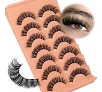 Banda de pestañas invisible de aspecto natural falso ojo de gato de 15 mm, tira de rizo en D ruso que parece extensiones de pestañas, paquete de 8 pares