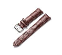 Banda de piel de ternero Banda de cuero Genuine Leather Slub Patrón de brazalete Hombres Mujeres Accesorios de reloj de pulsera universal, Brown, 20mm