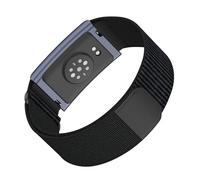 Banda de poliamida modificable con extremo de ciclo para rastreadores de actividad, destacando sustancias ventiladas, protección secreta y aro de metal permanente en colores tradicionales, tela