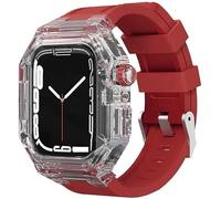 Banda de reemplazo de goma transparente 40/41/44/45 mm, compatible con Apple Watch Band 8 7 6 5 4, actualización de la banda militar BUMPER PC Case Sport Accessories