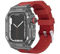 Banda de reemplazo de goma transparente 40/41/44/45 mm, compatible con Apple Watch Band 8 7 6 5 4, actualización de la banda militar BUMPER PC Case Sport Accessories