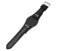 Banda de reloj de cuero genuina para fósil CH2592 CH2564 CH2565 CH2891CH3051 Muñeca de 22 mm Correa de bandeja para hombres con estilo de remaches (color: negro negro, tamaño: 22 mm)