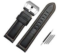 Banda de reloj de cuero para hombres, adecuado para Panerai Citizen Jeep Cadena de relojes de cuero italiano 22 mm de 24 mm de 26 mm Relojes