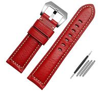 Banda de reloj de cuero para hombres, adecuado para Panerai Citizen Jeep Cadena de relojes de cuero italiano 22 mm de 24 mm de 26 mm Relojes