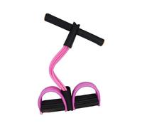 Banda de resistencia de 6 tubos - Cuerda de tensión multifunción con asas para gimnasio en casa y yoga (rosa negro)