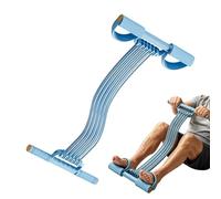 Banda de resistencia de pedal, cuerda de tensión ajustable de 10 tubos, ejercitadora de abdominales, banda elástica multifunción para mujeres adultas, portátil, ligera, resistencia de 50 a 150 libras