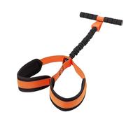Banda de resistencia de pedal, cuerda de tensión elástica multifunción, ejercitador de sentadas con asas de espuma, equipo de gimnasio en casa de cuerpo completo para tonificación abdominal (naranja