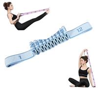 Banda de Resistencia para Estiramiento y Yoga, Bandas Ajustables para Estiramiento y Modelado de Cuerpo Completo, Bandas Elásticas de Ejercicio de 8 Lazos, Banda de Resistencia (Blue,12)