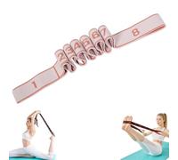 Banda de Resistencia para Fitness, Estiramientos y Yoga, Bandas de Entrenamiento Elásticas de 8 Secciones con Marcas Claras, Ejercitador Ajustable para Estiramiento y Tonificación(Pink)