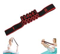 Banda de Resistencia para Fitness, Estiramientos y Yoga, Bandas de Entrenamiento Elásticas de 8 Secciones con Marcas Claras, Ejercitador Ajustable para Estiramiento y Tonificación(Red)