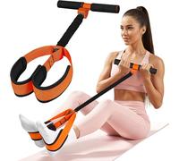 Banda de resistencia para pedal con mango, tubos de látex engrosados y pedal de espuma suave, dispositivo de ejercicio para abdominales para fortalecer abdomen, cintura, brazos, músculos del tronco y