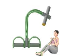Banda de resistencia para pedal de pie, cuerda de tensión de pedal de 4 tubos para culturismo, látex natural grueso con reposapiés antideslizantes, entrenador de fuerza, cuerda elástica de yoga para