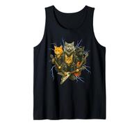 Banda de Rock and Roll de Gatos, música de Guitarra de Gatos, Divertida Banda de Animales Camiseta sin Mangas