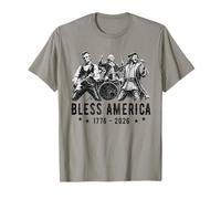 Banda de Rock Bless USA Abe Lincoln George Washington Columbus Camiseta