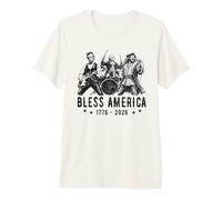 Banda de Rock Bless USA Abe Lincoln George Washington Columbus Camiseta Premium