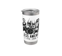 Banda de rock Bless USA Abe Lincoln George Washington Columbus Vaso térmico de acero inoxidable de doble pared