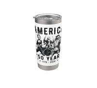 Banda de rock Bless USA Abe Lincoln George Washington Columbus Vaso térmico de acero inoxidable de doble pared