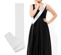 Banda de satén en blanco, bandas blancas en blanco, banda lisa para desfiles, sin impresión, para mujeres y niñas, fiesta de cumpleaños, desfiles, bodas, despedidas de soltera, festivales,