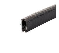 Banda de sellado, Tira de sellado goma en U, tira borde forma 3.28 pies con espacio ajuste metal, fuerte pero flexible for puertas automóviles, escotillas y placas acero vidrio(Black,15mm x 8mm)