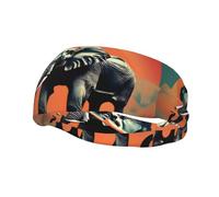 Banda de sudor decorativa deportiva de moda con diseño de elefantes WHJSSF que absorbe la humedad, elástica adecuada para ciclismo, yoga, correr