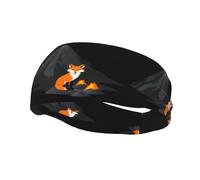 Banda de sudor decorativa deportiva de moda con estampado de zorro volcán WHJSSF que absorbe la humedad, adecuada para ciclismo, yoga, correr