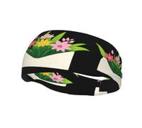 Banda de sudor decorativa deportiva de moda con texto en inglés «WHJSSF Happy in the over», impresión elástica que absorbe la humedad, adecuada para ciclismo, yoga, correr