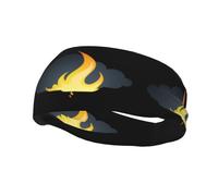 Banda de sudor decorativa deportiva de moda HJFCZH Flame under the dark clouds estampados elásticos que absorben la humedad, adecuados para ciclismo, yoga, correr