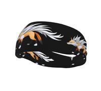 Banda de sudor decorativa deportiva de moda WHJSSF El zorro feroz estampado elástico que absorbe la humedad, adecuado para ciclismo, yoga, correr